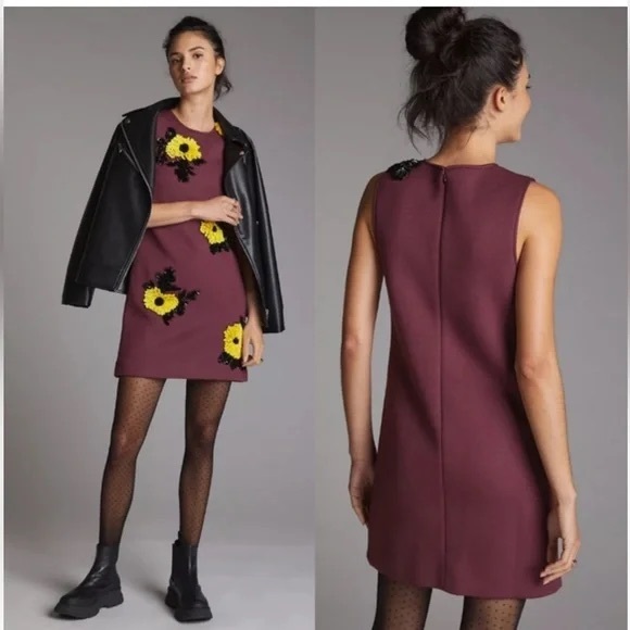 Anthropologie Dresses & Skirts - Anthropologie Dhruv Kapoor Shift Dress with Embellished Floral Accents